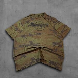 Vintage 2000s Oversized Camo Hard Rock Cafe Streetwear Tee